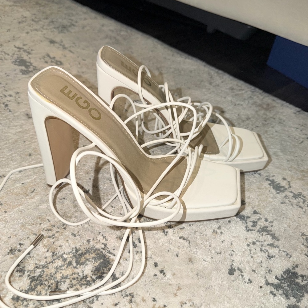 EGO WHITE Strappy Women's STILETTOS 5inch heel